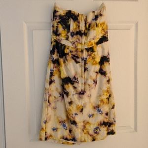 J. Crew strapless watercolor floral dress